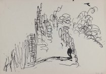 ohne Titel, 1961, Tusche auf Papier, 210 mm x 296 mm, IvN 739