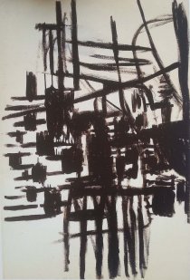 ohne Titel, 1958, Lack auf Linex, 1220 mm x 810 mm